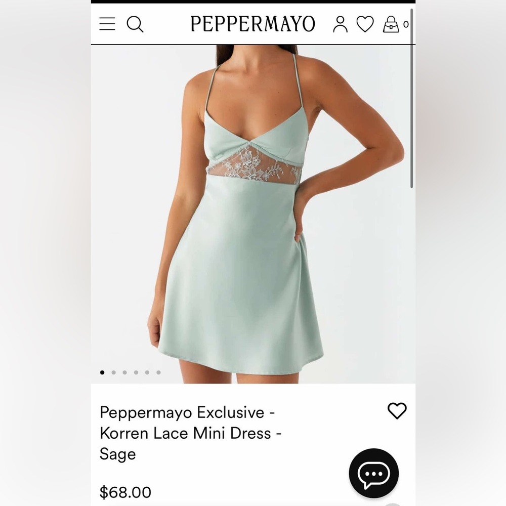 Peppermayo Mint Lace Mini Dress
